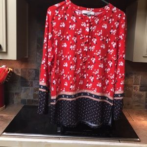 Loft rayon multi colored blouse